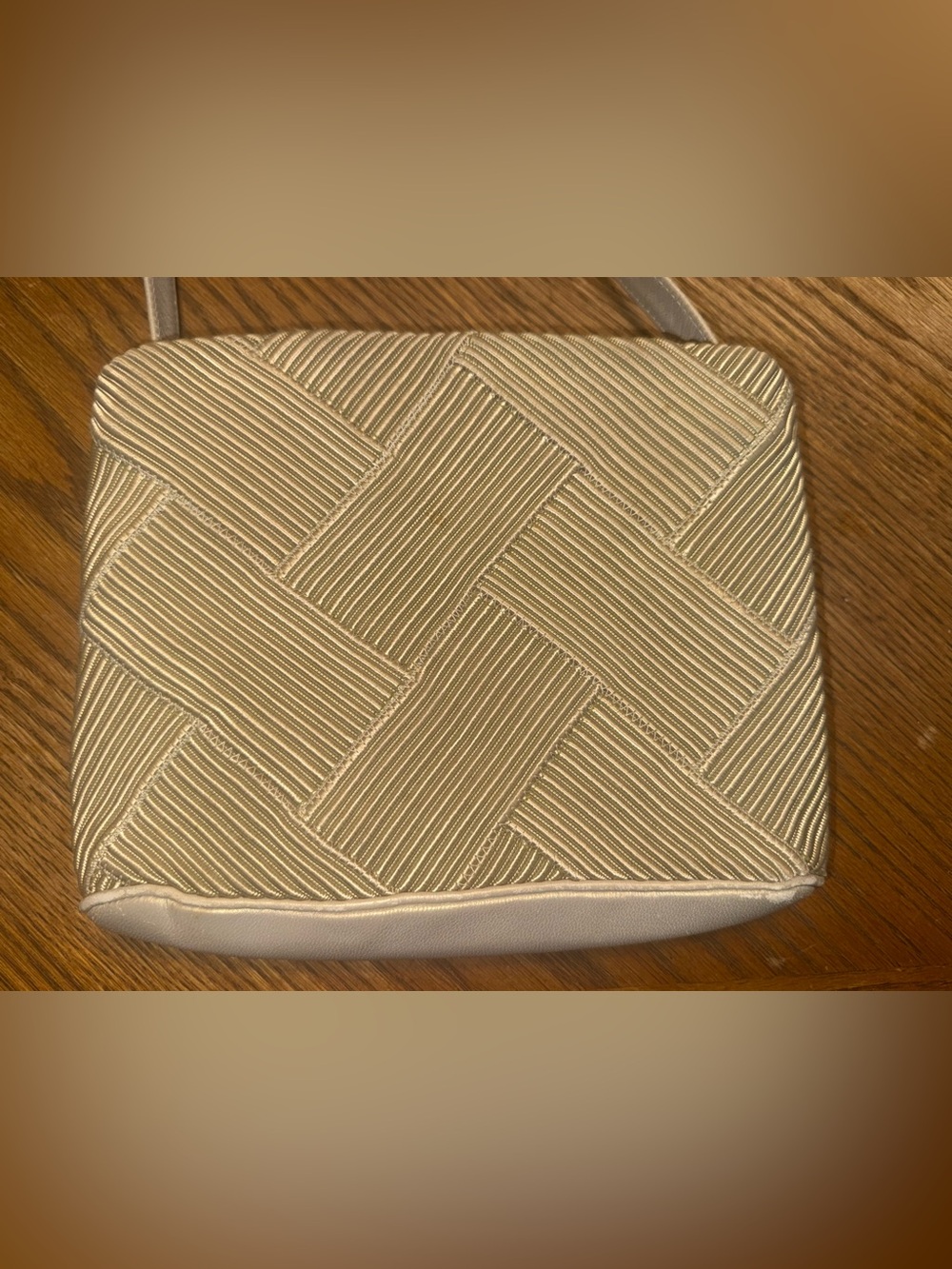 Sharif Beige Woven Crossbody Bag Purse Restoration Project TLC - Picture 2 of 9